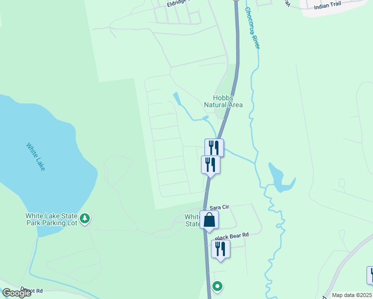 map of restaurants, bars, coffee shops, grocery stores, and more near 100 White Lake Road in Tamworth