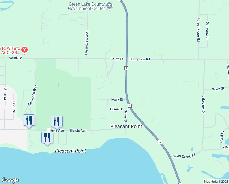 map of restaurants, bars, coffee shops, grocery stores, and more near 438 Catlin Court in Green Lake