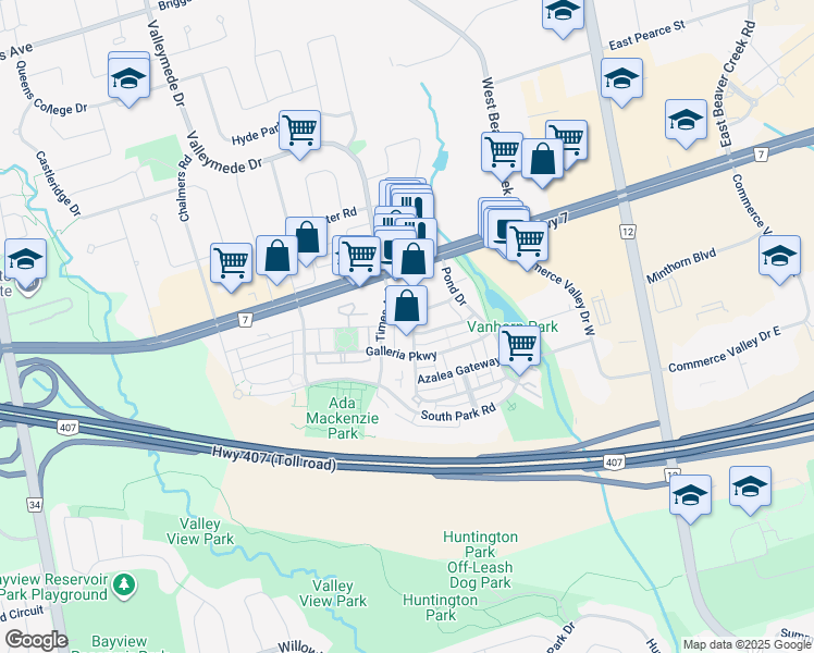 map of restaurants, bars, coffee shops, grocery stores, and more near 148 Leitchcroft Crescent in Markham