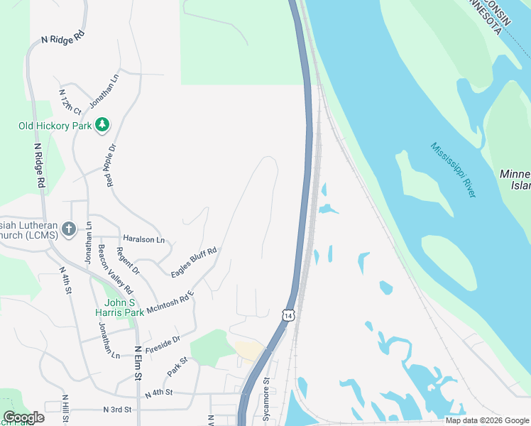 map of restaurants, bars, coffee shops, grocery stores, and more near 53 McIntosh Road East in La Crescent