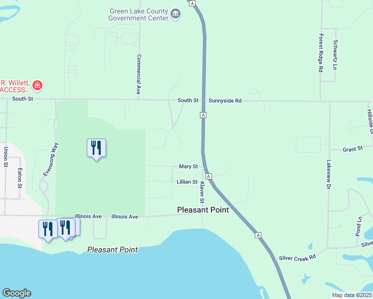 map of restaurants, bars, coffee shops, grocery stores, and more near 438 Catlin Court in Green Lake