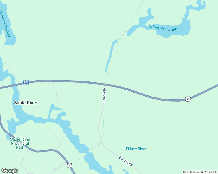 map of restaurants, bars, coffee shops, grocery stores, and more near 3 East Sable Road in Sable River