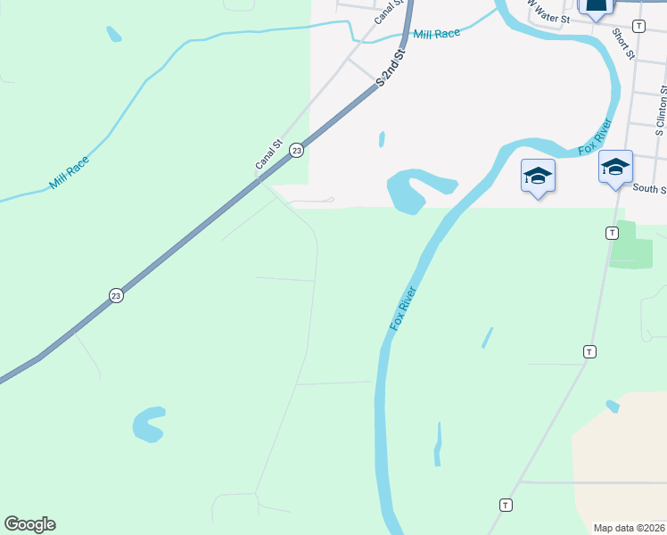 map of restaurants, bars, coffee shops, grocery stores, and more near W5206 Oak Tree Lane in Princeton