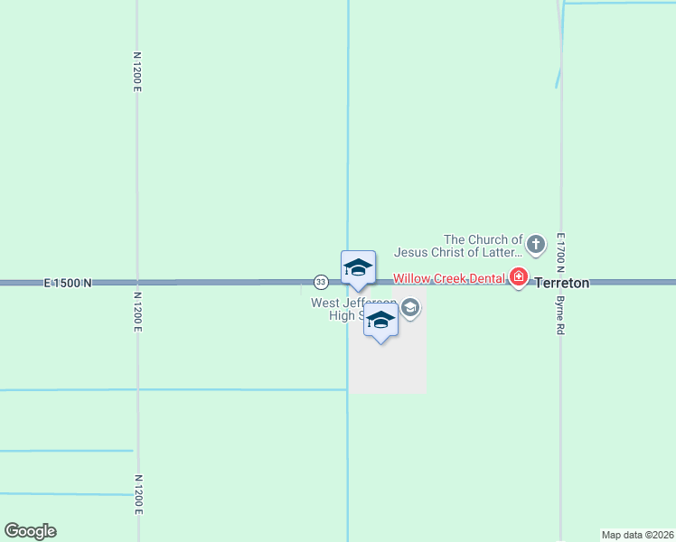 map of restaurants, bars, coffee shops, grocery stores, and more near 1247 East 1500 North in Terreton