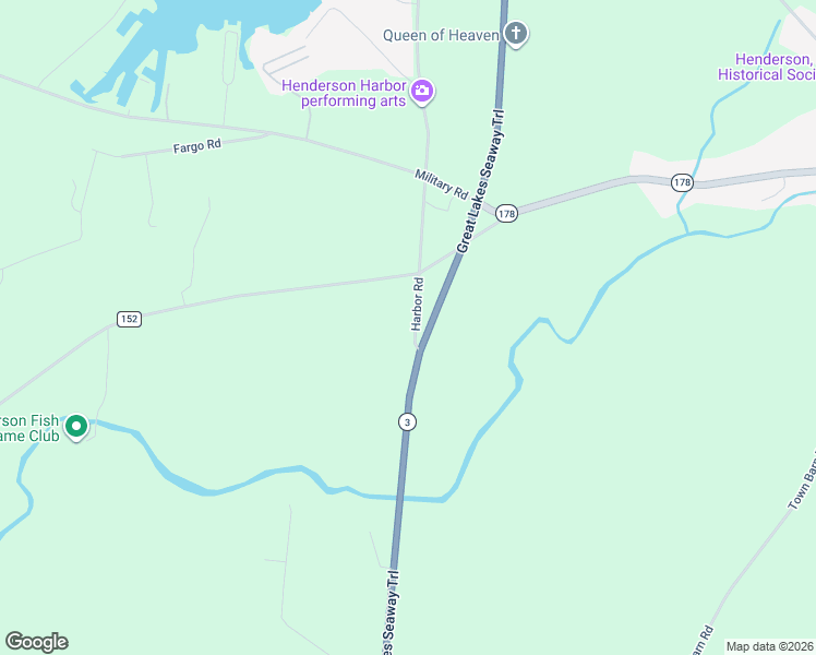 map of restaurants, bars, coffee shops, grocery stores, and more near 12091 County Route 123 in Henderson