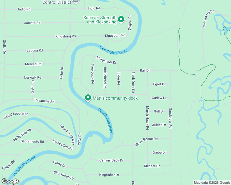 map of restaurants, bars, coffee shops, grocery stores, and more near 56206 Eider Road in Bend
