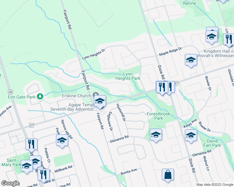 map of restaurants, bars, coffee shops, grocery stores, and more near 983 Grafton Court in Pickering