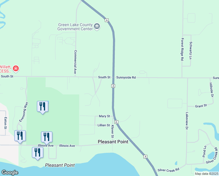 map of restaurants, bars, coffee shops, grocery stores, and more near 809 South Street in Green Lake