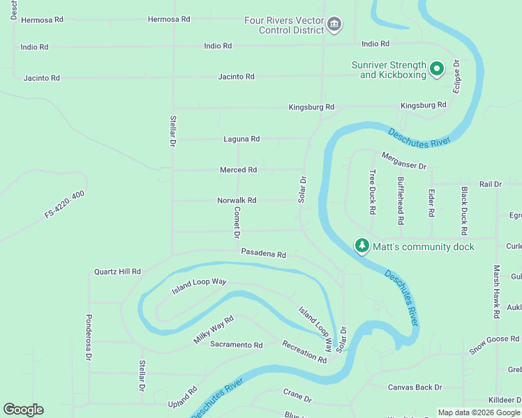 map of restaurants, bars, coffee shops, grocery stores, and more near 17127 Norwalk Road in Bend