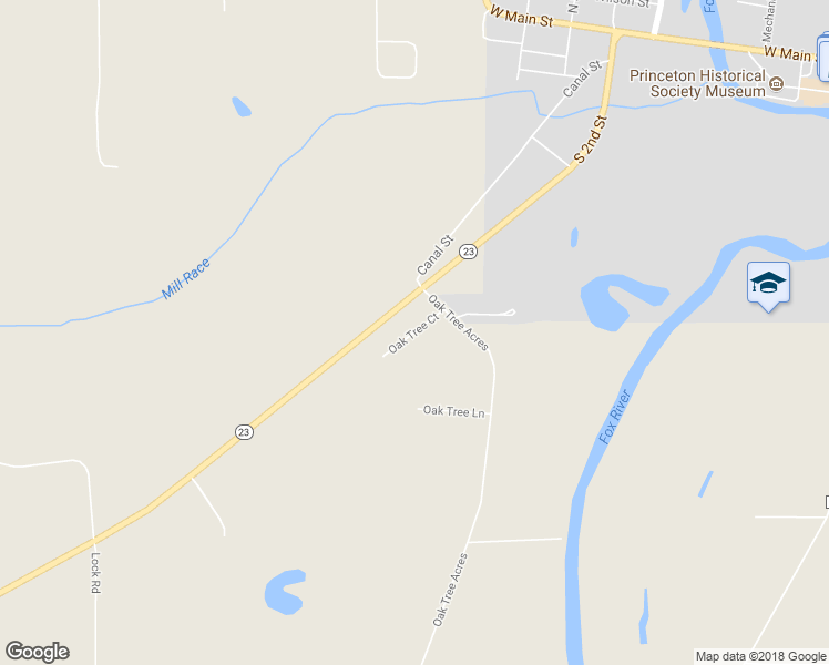 map of restaurants, bars, coffee shops, grocery stores, and more near Oak Tree Court in Princeton