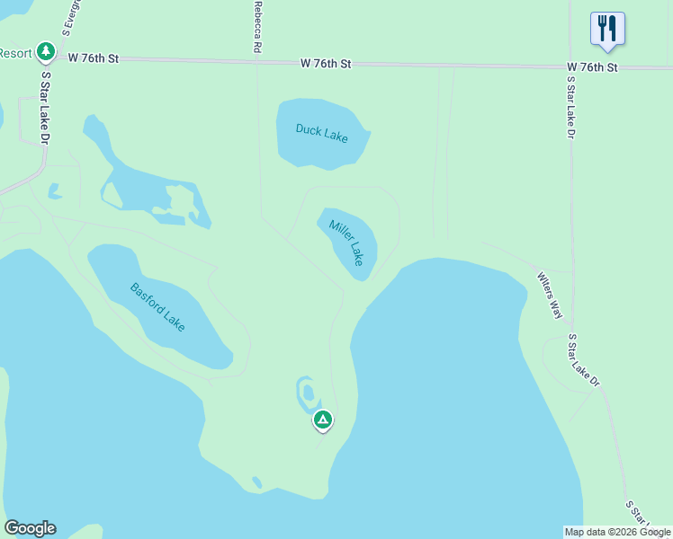 map of restaurants, bars, coffee shops, grocery stores, and more near 9984 South Rebecca Road in Baldwin