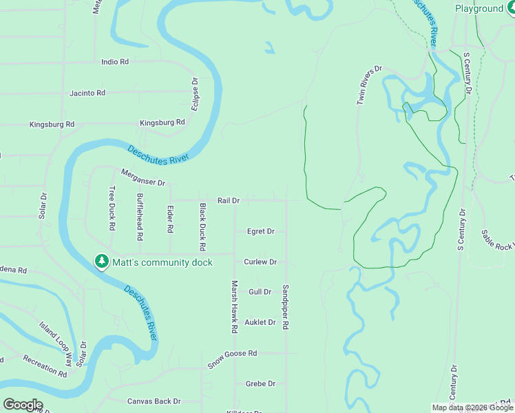 map of restaurants, bars, coffee shops, grocery stores, and more near 17472 Egret Drive in Bend