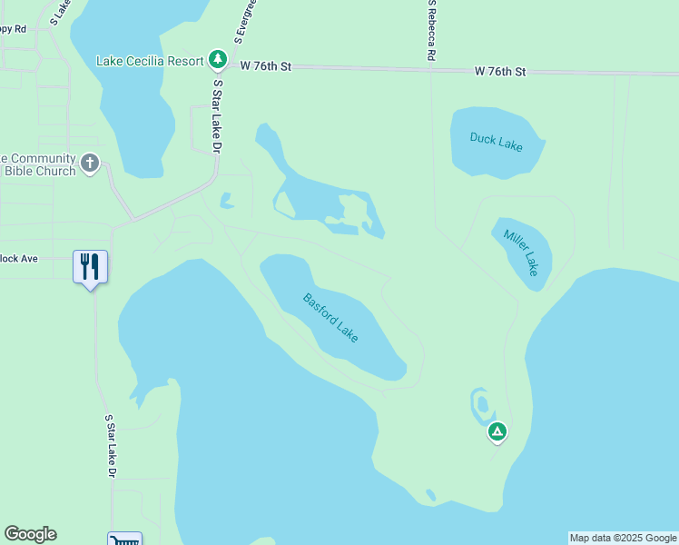map of restaurants, bars, coffee shops, grocery stores, and more near 10067 Basford Lake Drive in Baldwin