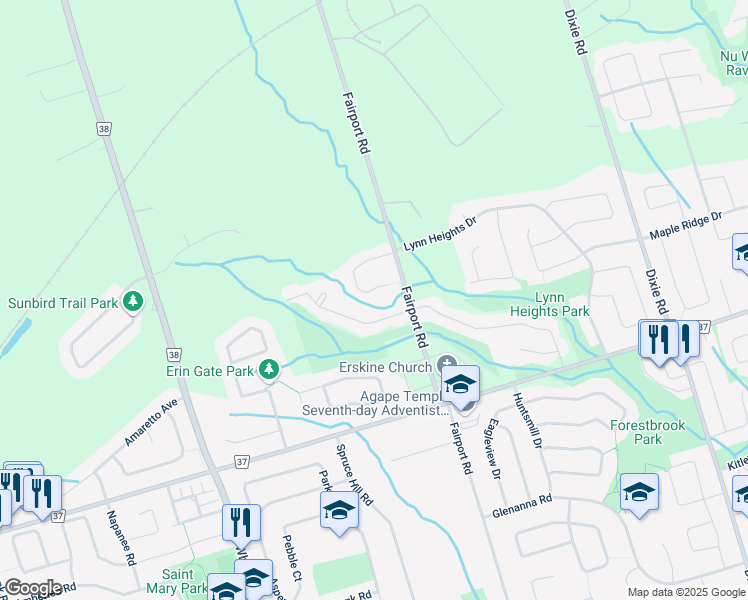 map of restaurants, bars, coffee shops, grocery stores, and more near 811 Primrose Court in Pickering