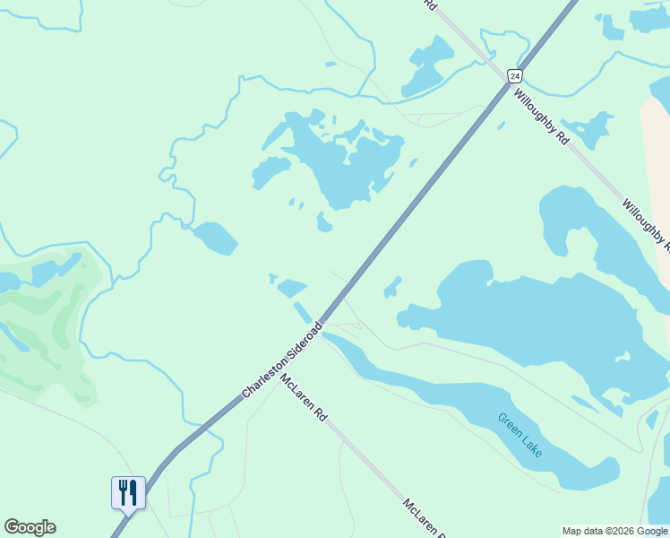 map of restaurants, bars, coffee shops, grocery stores, and more near 2140 Charleston Sideroad in Caledon