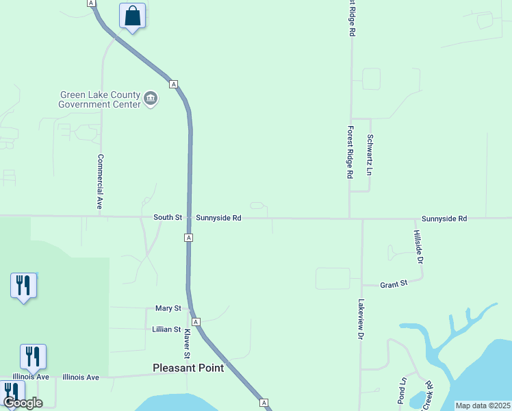 map of restaurants, bars, coffee shops, grocery stores, and more near 850 Sunnyside Road in Green Lake