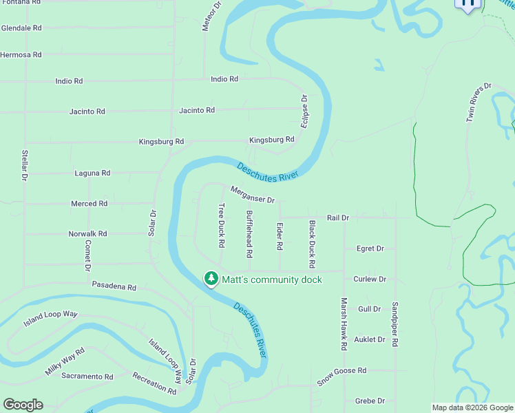 map of restaurants, bars, coffee shops, grocery stores, and more near 56304 Bufflehead Road in Bend