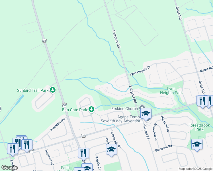 map of restaurants, bars, coffee shops, grocery stores, and more near 864 Baylawn Drive in Pickering