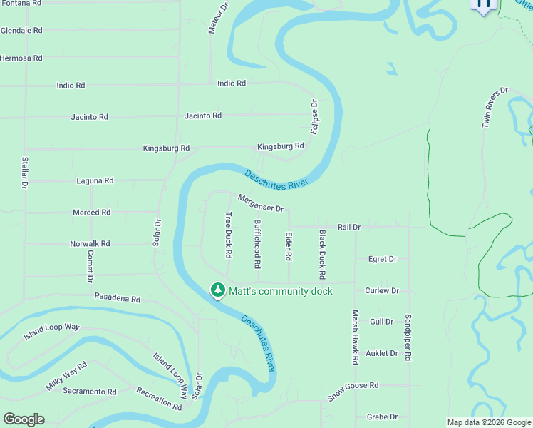 map of restaurants, bars, coffee shops, grocery stores, and more near 56304 Bufflehead Road in Bend