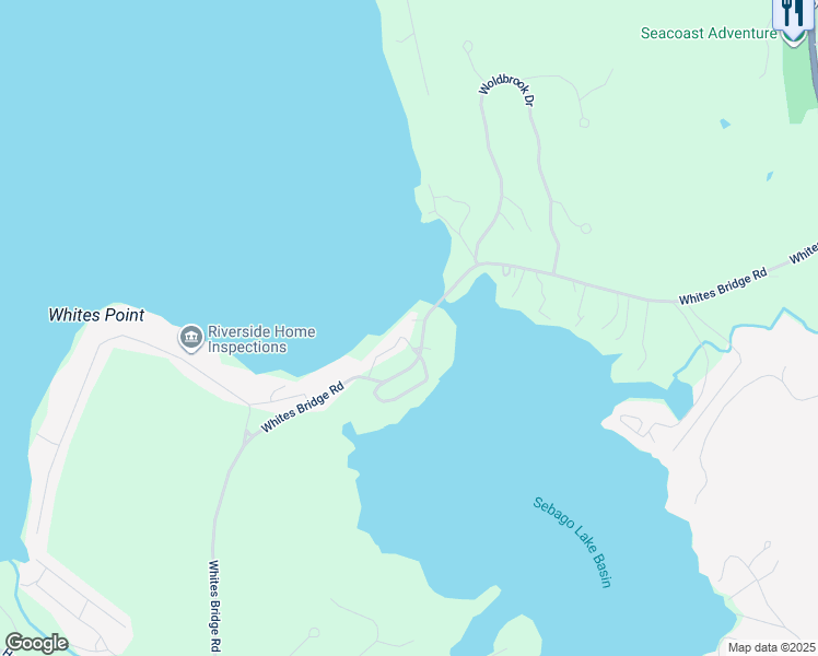 map of restaurants, bars, coffee shops, grocery stores, and more near 656 Whites Bridge Road in Standish