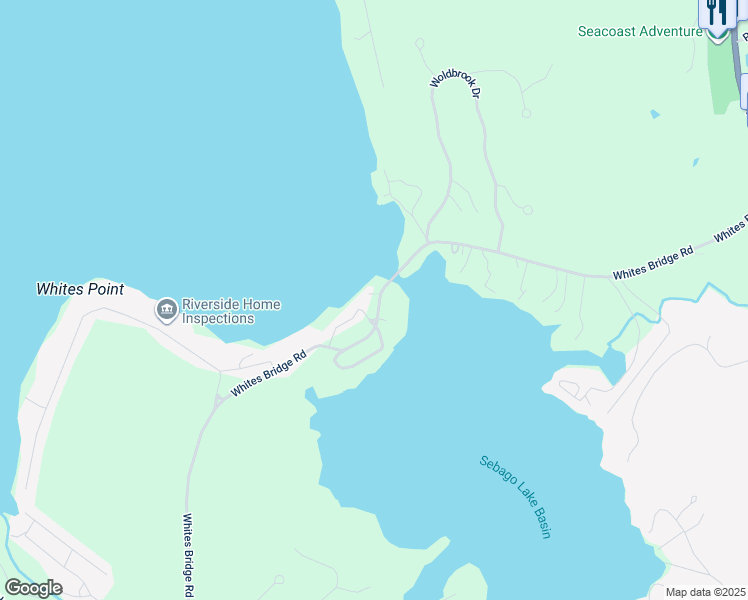 map of restaurants, bars, coffee shops, grocery stores, and more near 656 Whites Bridge Road in Standish
