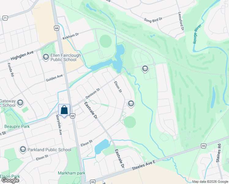 map of restaurants, bars, coffee shops, grocery stores, and more near in Markham