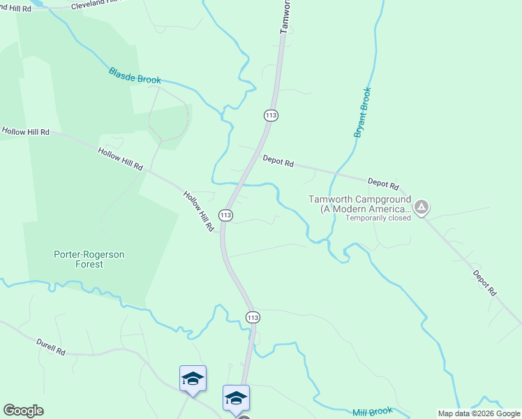 map of restaurants, bars, coffee shops, grocery stores, and more near 495 Tamworth Road in Tamworth