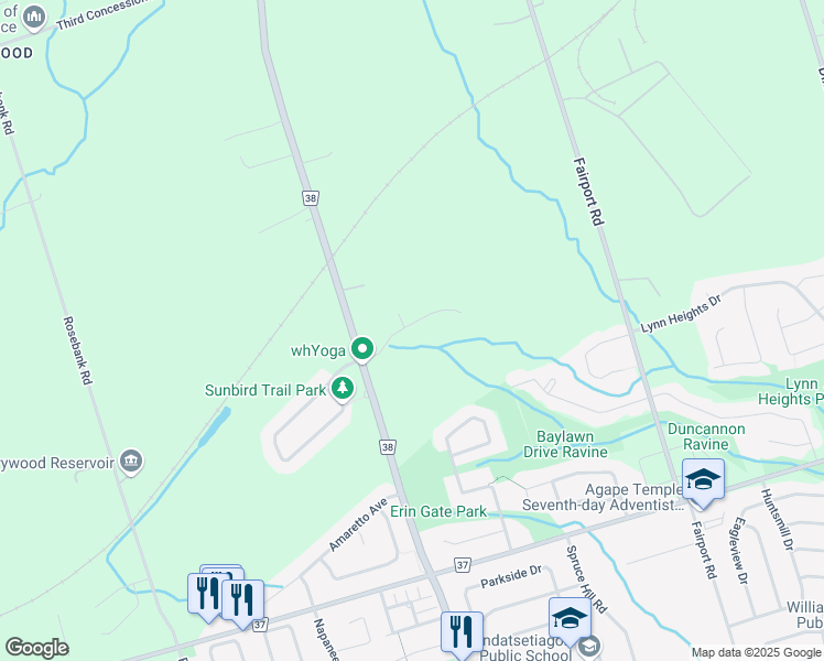 map of restaurants, bars, coffee shops, grocery stores, and more near 746 Craighurst Court in Pickering