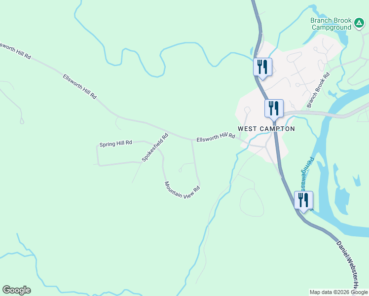 map of restaurants, bars, coffee shops, grocery stores, and more near 73 Ellsworth Hill Road in Campton