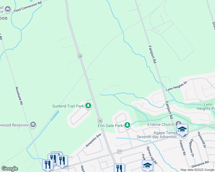 map of restaurants, bars, coffee shops, grocery stores, and more near 746 Craighurst Court in Pickering
