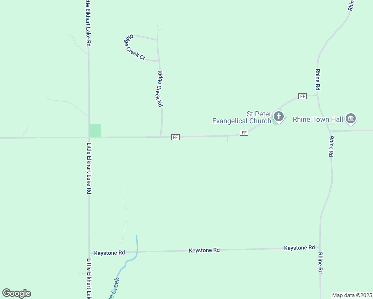 map of restaurants, bars, coffee shops, grocery stores, and more near W5523 County Road FF in Elkhart Lake
