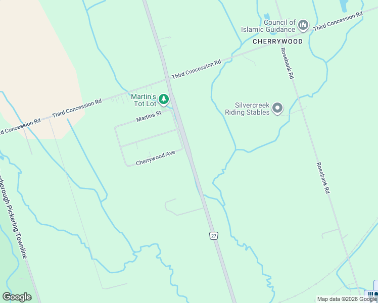map of restaurants, bars, coffee shops, grocery stores, and more near Altona Road in Pickering