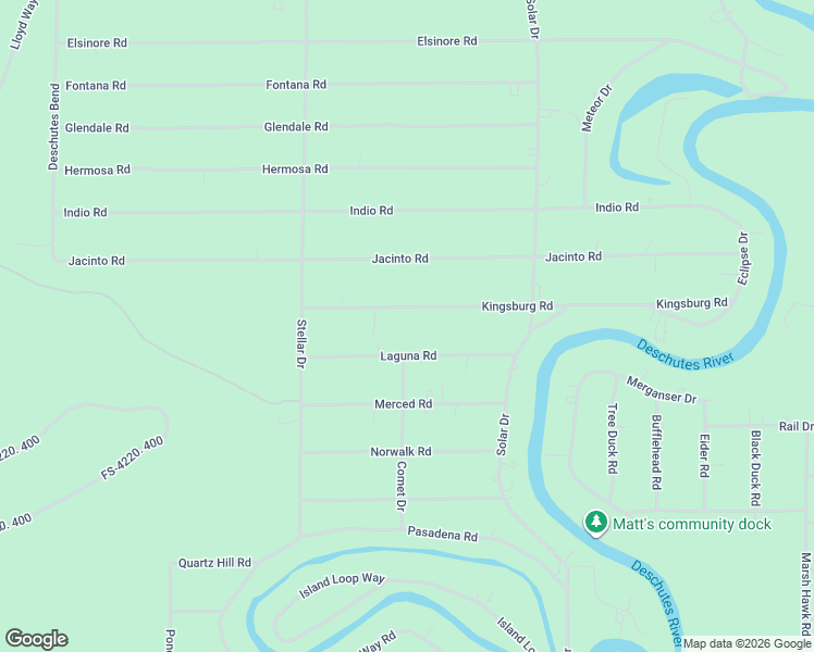 map of restaurants, bars, coffee shops, grocery stores, and more near 17099 Kingsburg Road in Bend