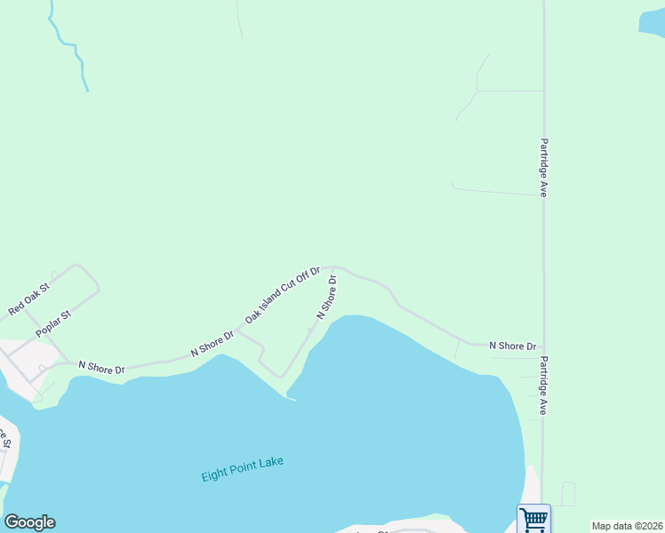 map of restaurants, bars, coffee shops, grocery stores, and more near 11002 North Shore Drive in Lake