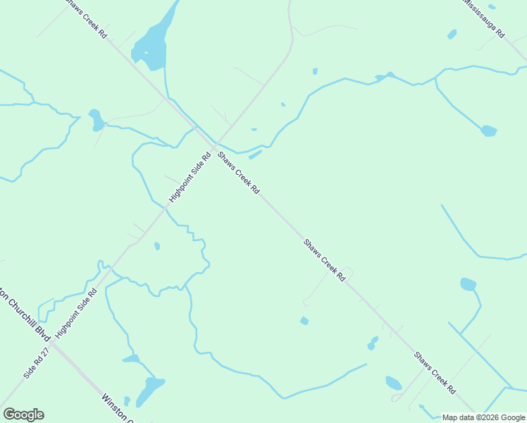 map of restaurants, bars, coffee shops, grocery stores, and more near 20280 Shaws Creek Road in Regional Municipality of Peel