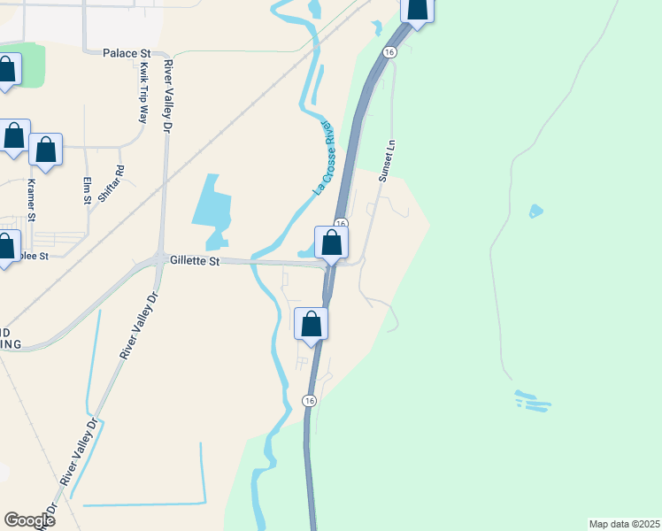 map of restaurants, bars, coffee shops, grocery stores, and more near in La Crosse