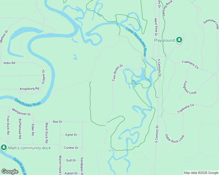 map of restaurants, bars, coffee shops, grocery stores, and more near 56385 Twin Rivers Drive in Bend