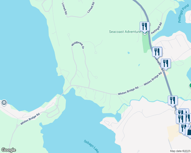 map of restaurants, bars, coffee shops, grocery stores, and more near 42 Heather Lane in Windham