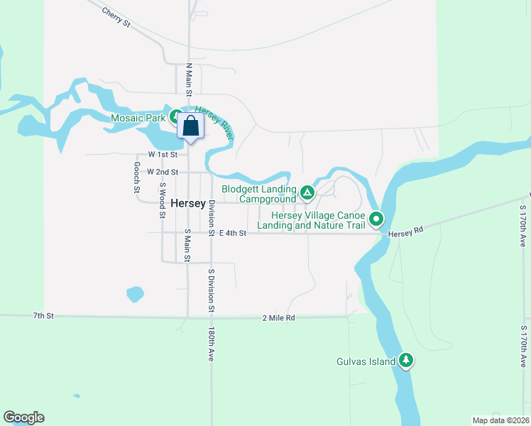map of restaurants, bars, coffee shops, grocery stores, and more near 215 Maple Street in Hersey