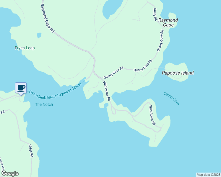map of restaurants, bars, coffee shops, grocery stores, and more near 8 Wild Acres Road in Raymond