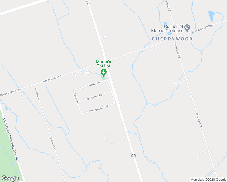 map of restaurants, bars, coffee shops, grocery stores, and more near 239 Davidson Street in Pickering