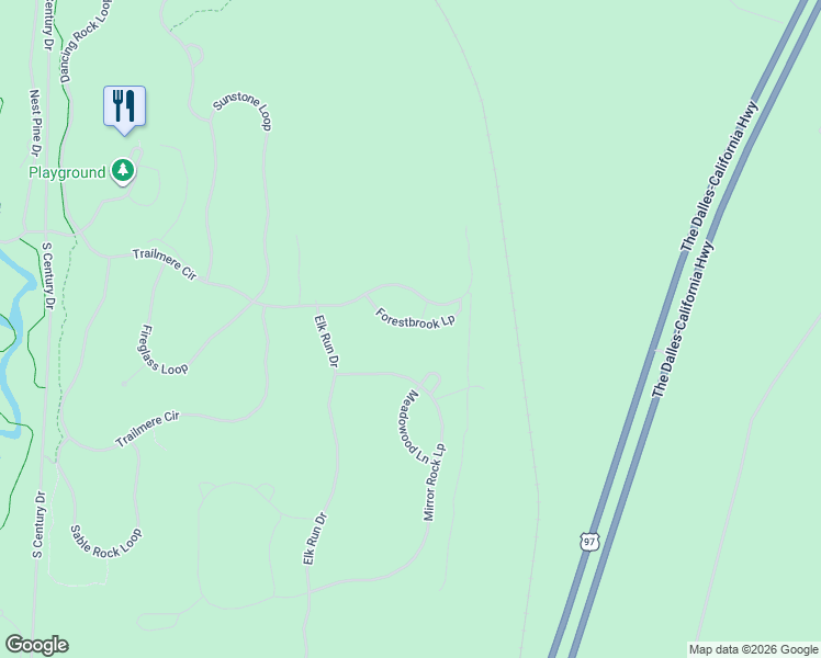 map of restaurants, bars, coffee shops, grocery stores, and more near 56217 Trailmere Circle in Bend