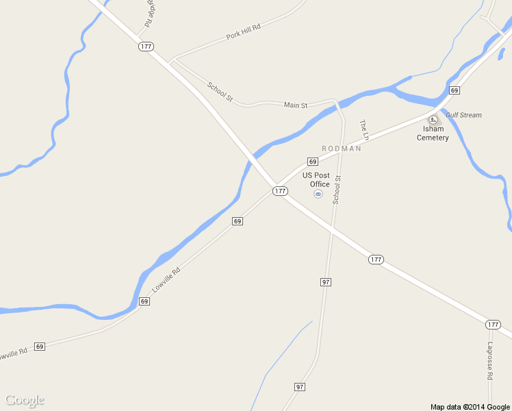 map of restaurants, bars, coffee shops, grocery stores, and more near 21226 County Road 69 in Rodman