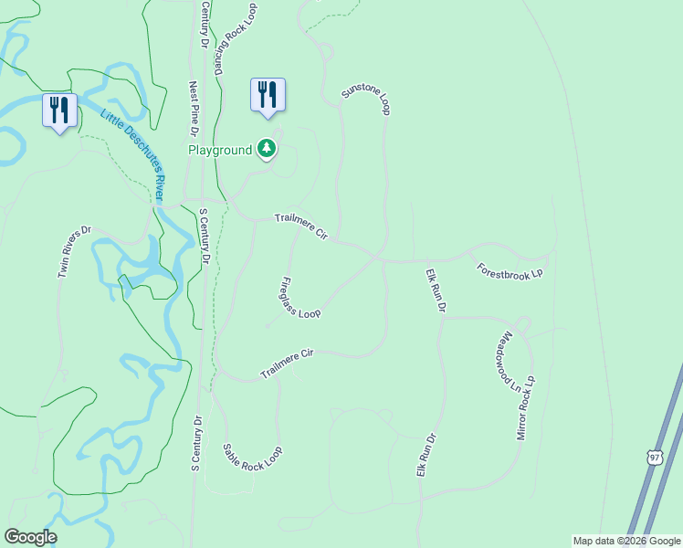 map of restaurants, bars, coffee shops, grocery stores, and more near 56322 Fireglass Loop in Bend