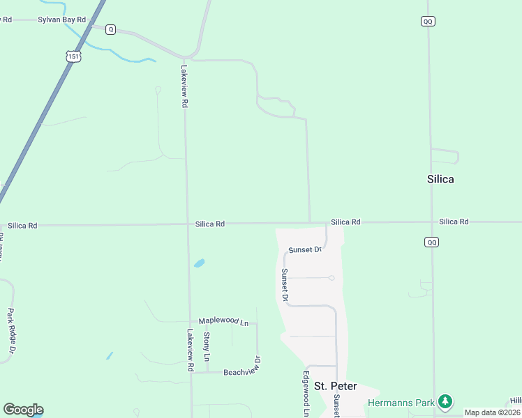 map of restaurants, bars, coffee shops, grocery stores, and more near W3907 Silica Road in Fond du Lac