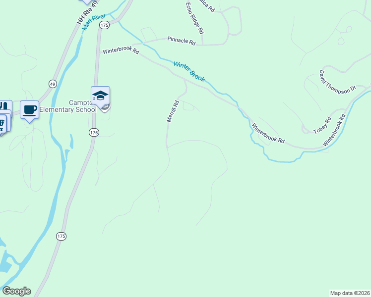 map of restaurants, bars, coffee shops, grocery stores, and more near 37 Deacon Willey Road in Campton