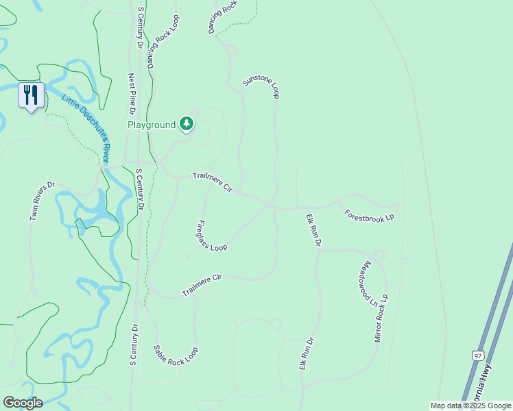 map of restaurants, bars, coffee shops, grocery stores, and more near 56304 Fireglass Loop in Bend
