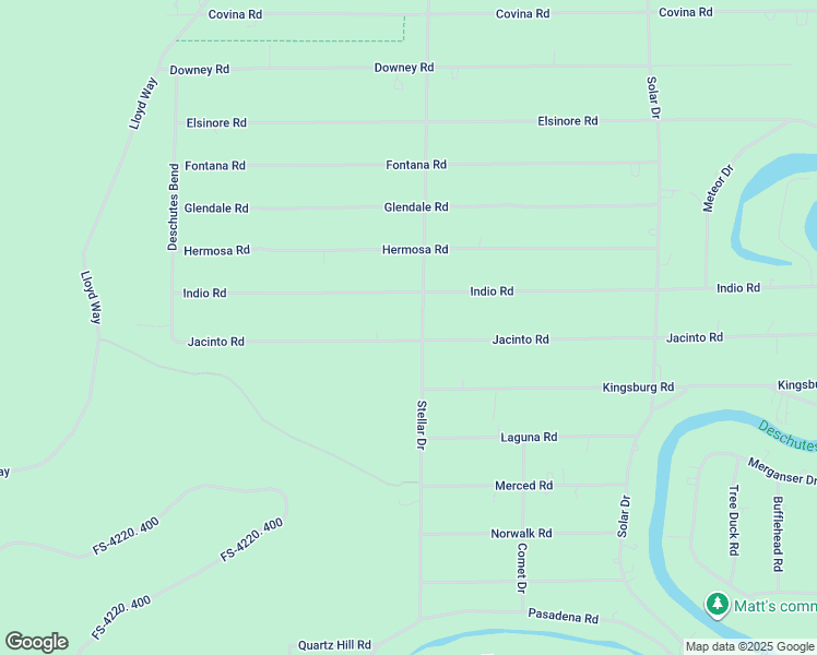 map of restaurants, bars, coffee shops, grocery stores, and more near 17006 Jacinto Road in Bend