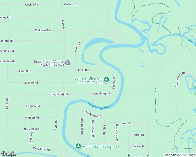 map of restaurants, bars, coffee shops, grocery stores, and more near 17300 Jacinto Road in Bend
