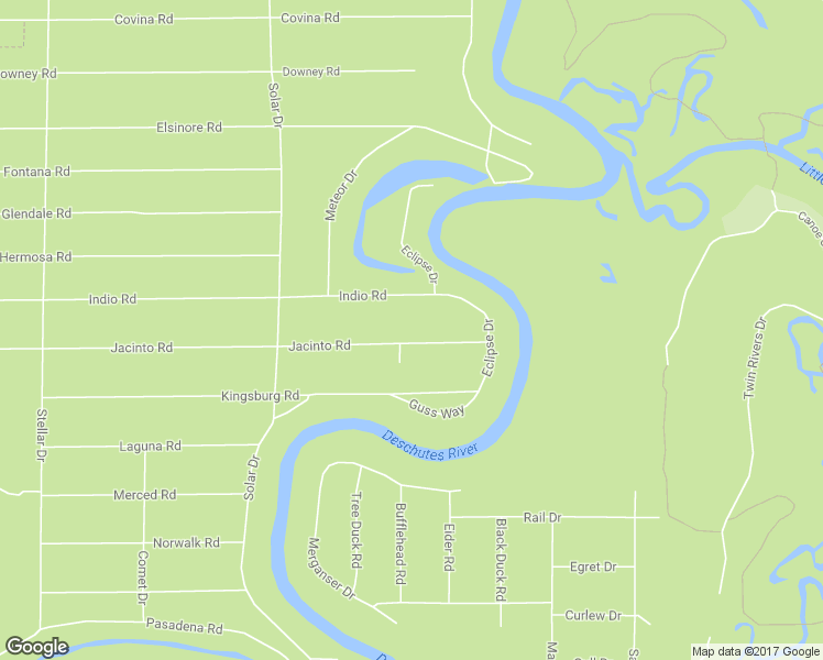 map of restaurants, bars, coffee shops, grocery stores, and more near 17300 Jacinto Road in Bend